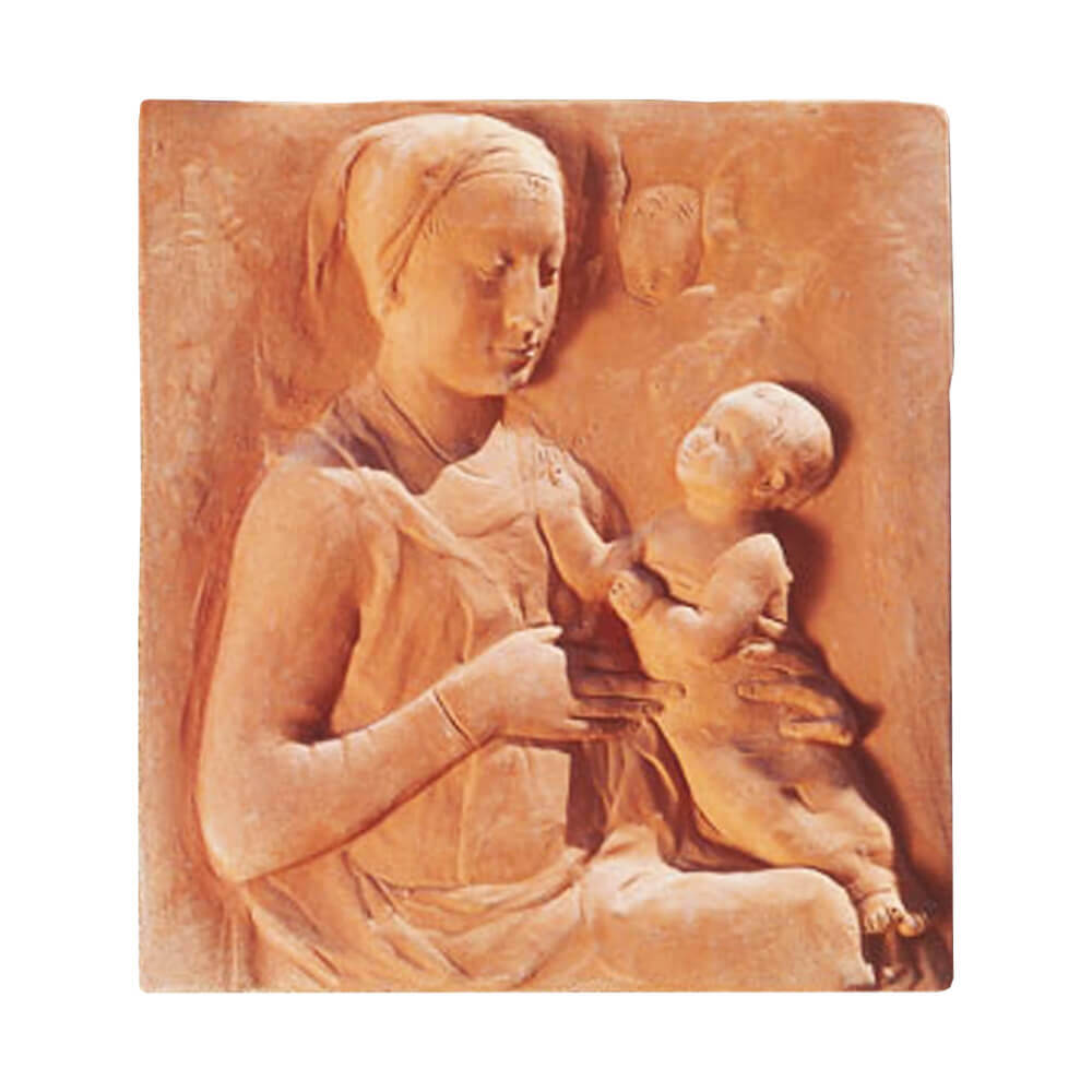 Terracotta Relief für Grab Maria mit Kind - Sollievo