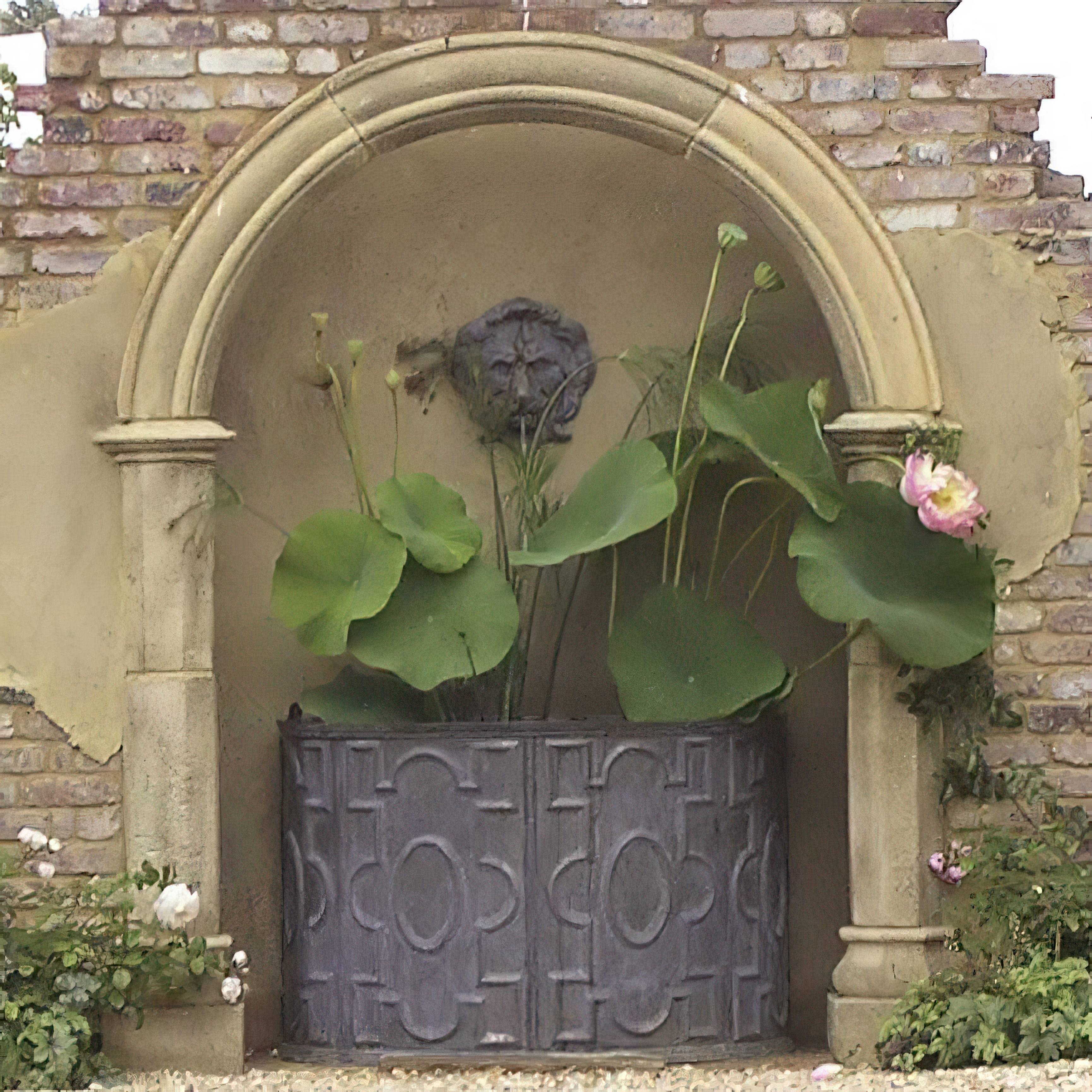 Türelement Rundbogen für Stein Ruine - Handforth / Bogen mit Säulen