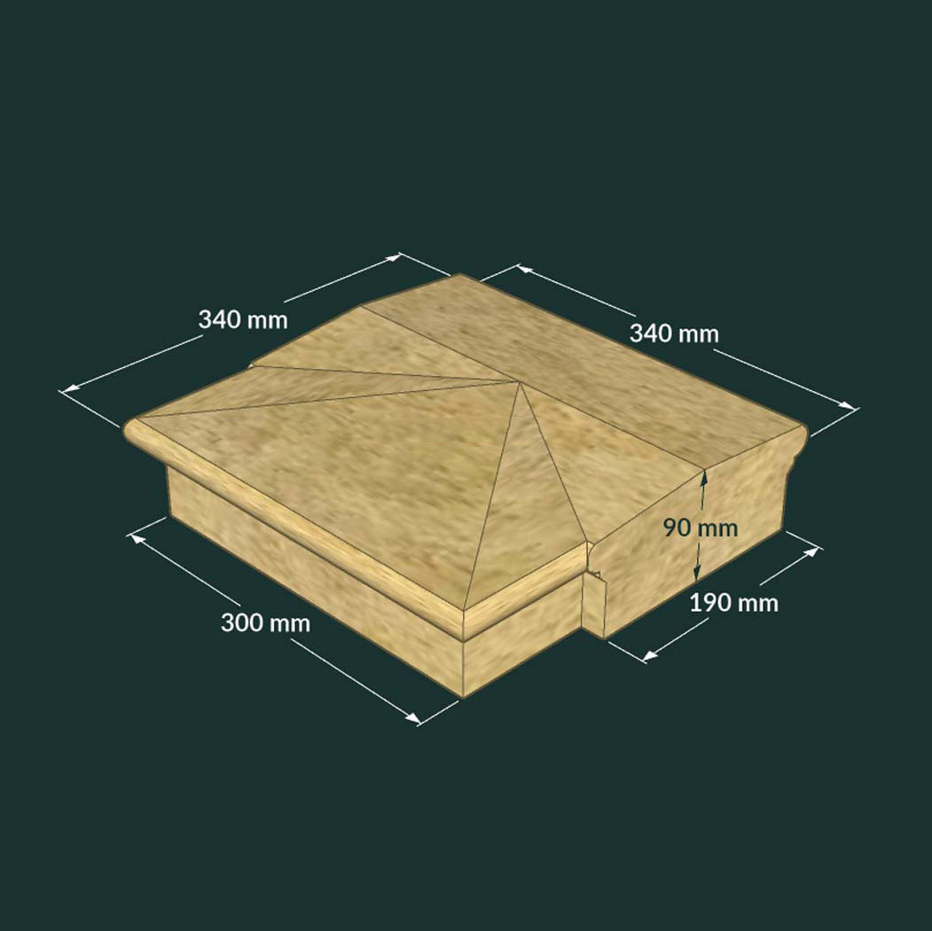 Mittelstück für dachförmige Stein Mauerabdeckungen - Feram Middle