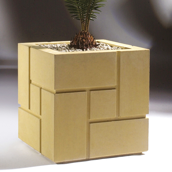 Garten Pflanzgefäß modern - Cubus / Sand
