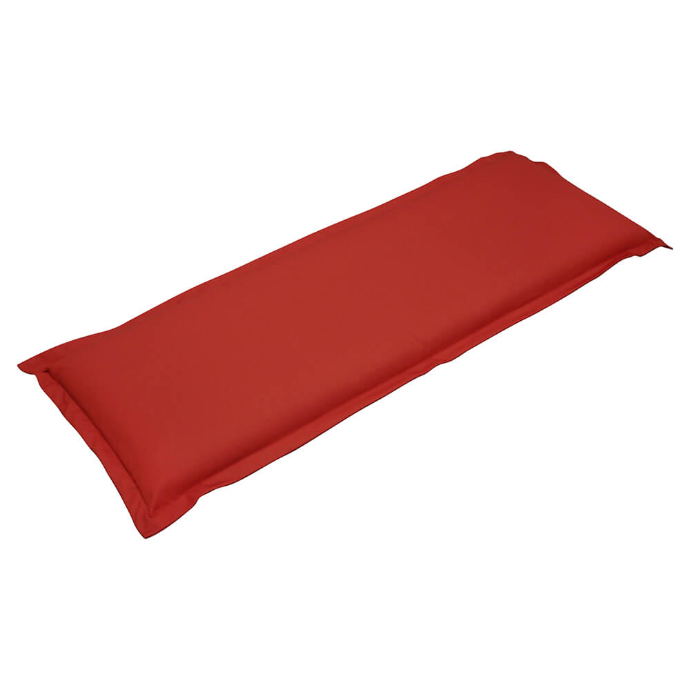 Coussin rembourré rouge pour banc de jardin