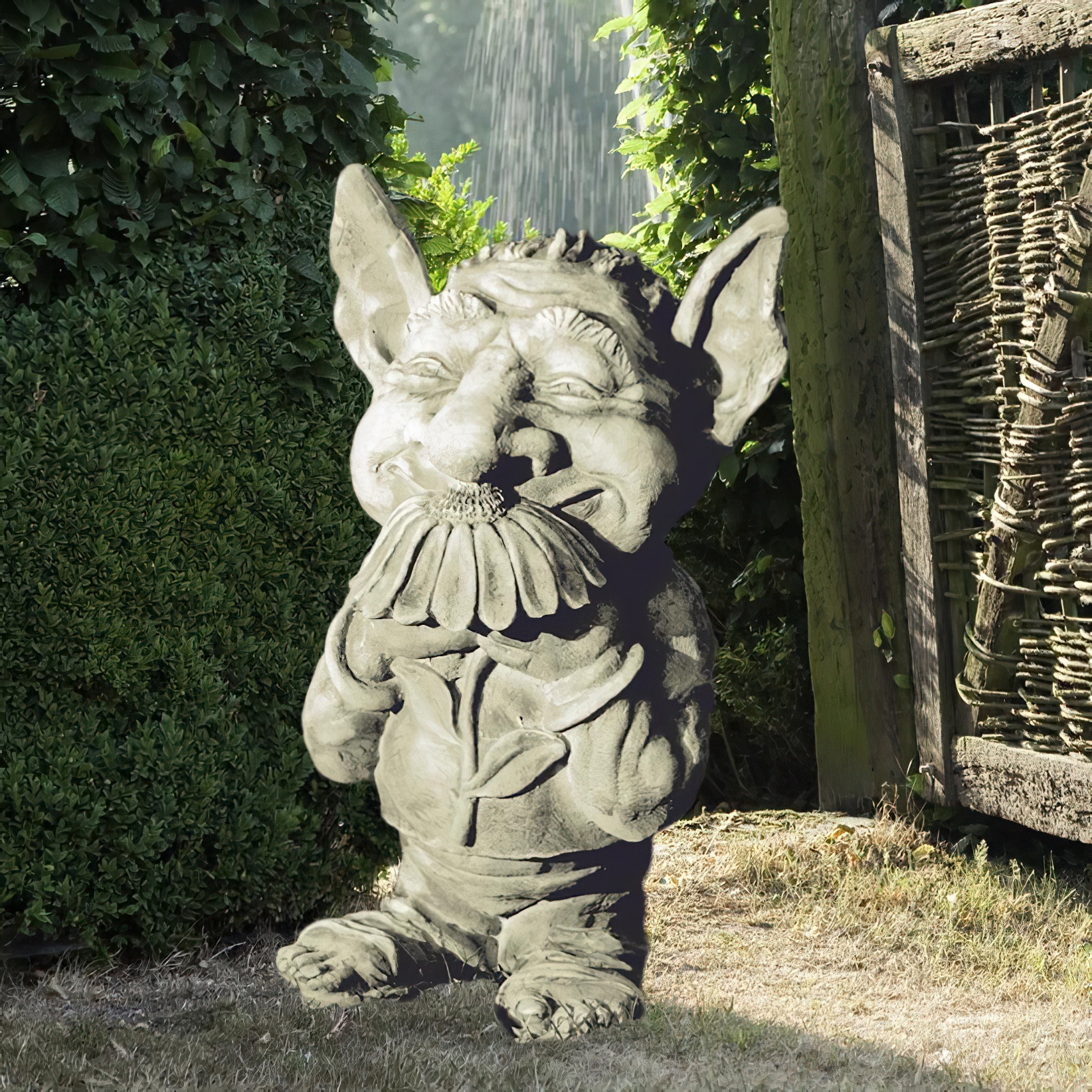 Lustiger Steinguss Gartenkobold - Wigbold