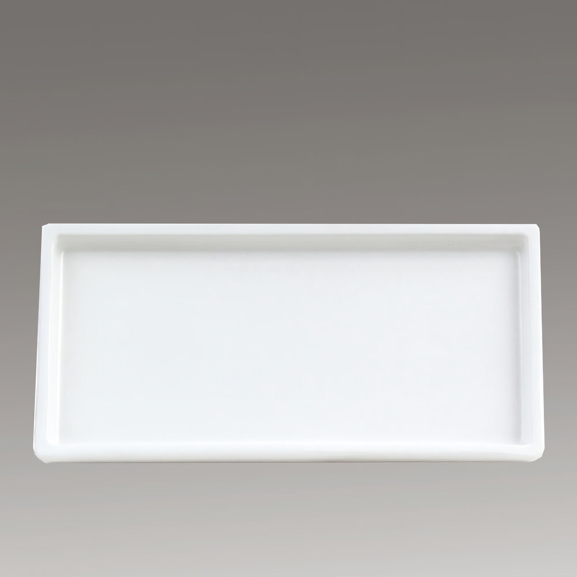 Eckiger Untersetzer für Blumenkasten aus Steinzeug - frostfest - Lamina / 3x35x18cm (HxBxT) / Weiß