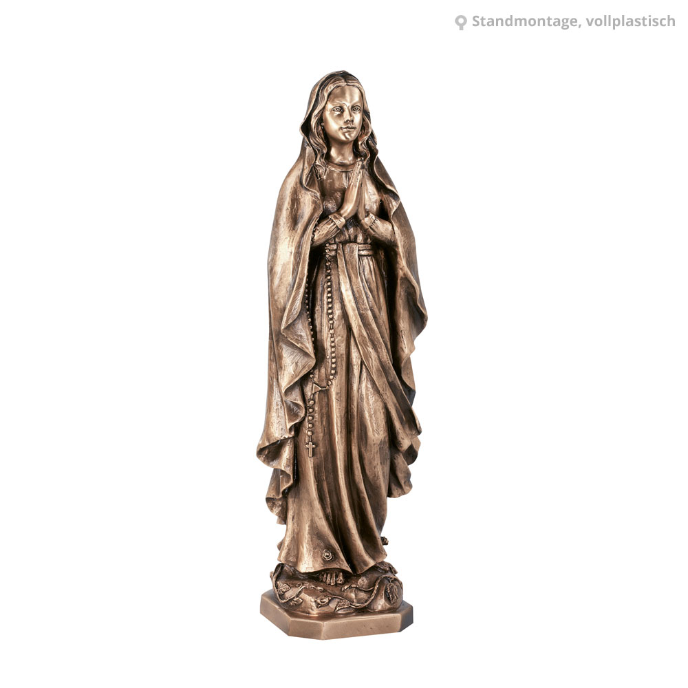 Klassische Marienstatue für den Garten aus Bronze - Himmelskönigin / Braun