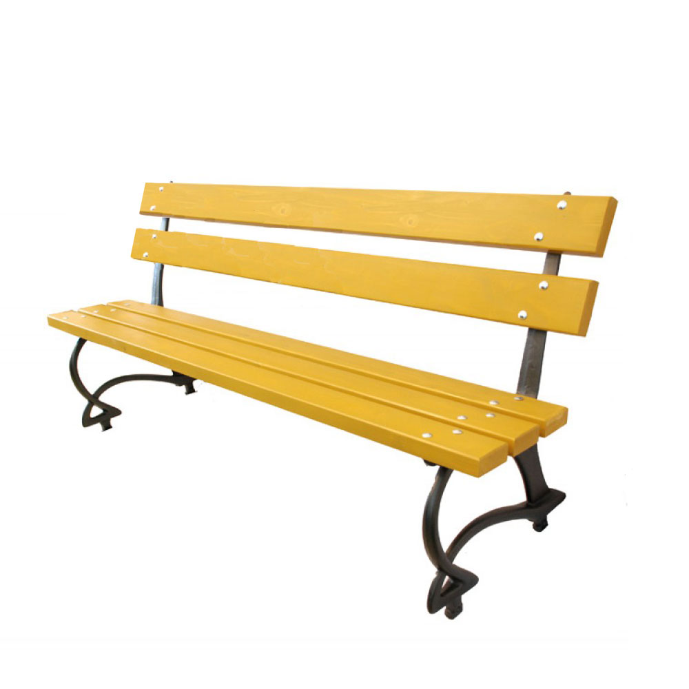 Zeitlose Metallbank mit Holz für den Außenbereich - Davio