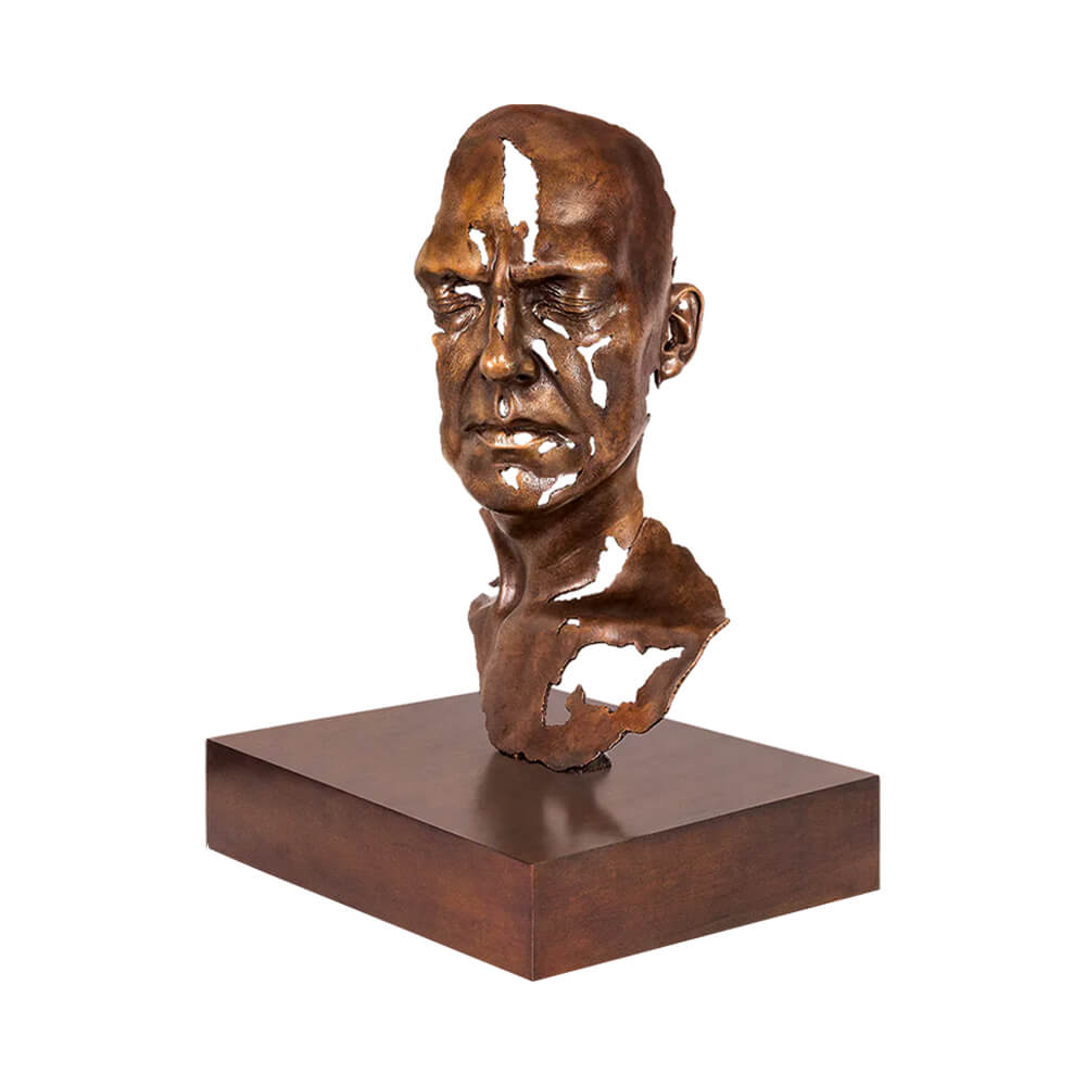 Mann Bronzebüste mit Sockel in limitierter Auflage - Fragment II