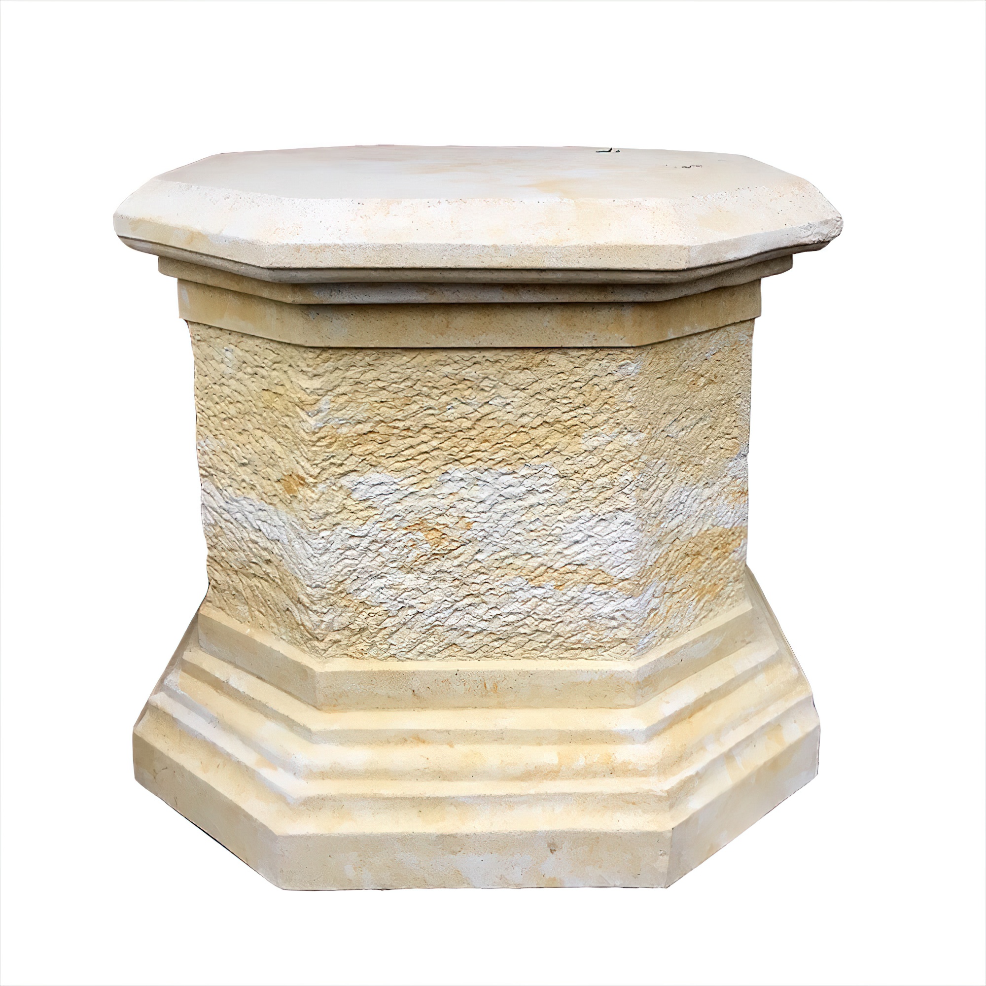 8eckiges Podest für den Garten aus Steinguss - Podio / Portland Weiß