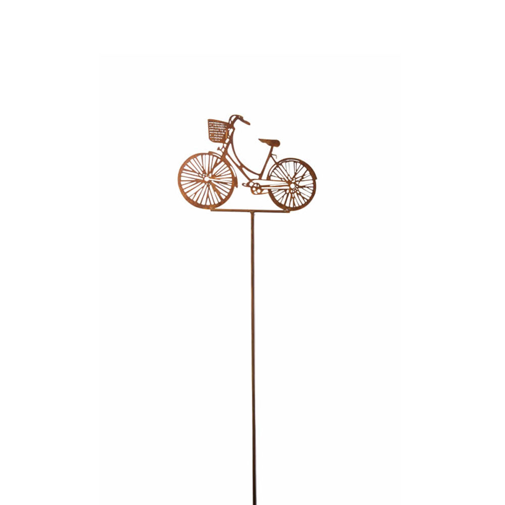Edelrost Gartenstecker mit Fahrradfigur - verschiedene Größen - Bicicletta / 51x12cm (HxB)