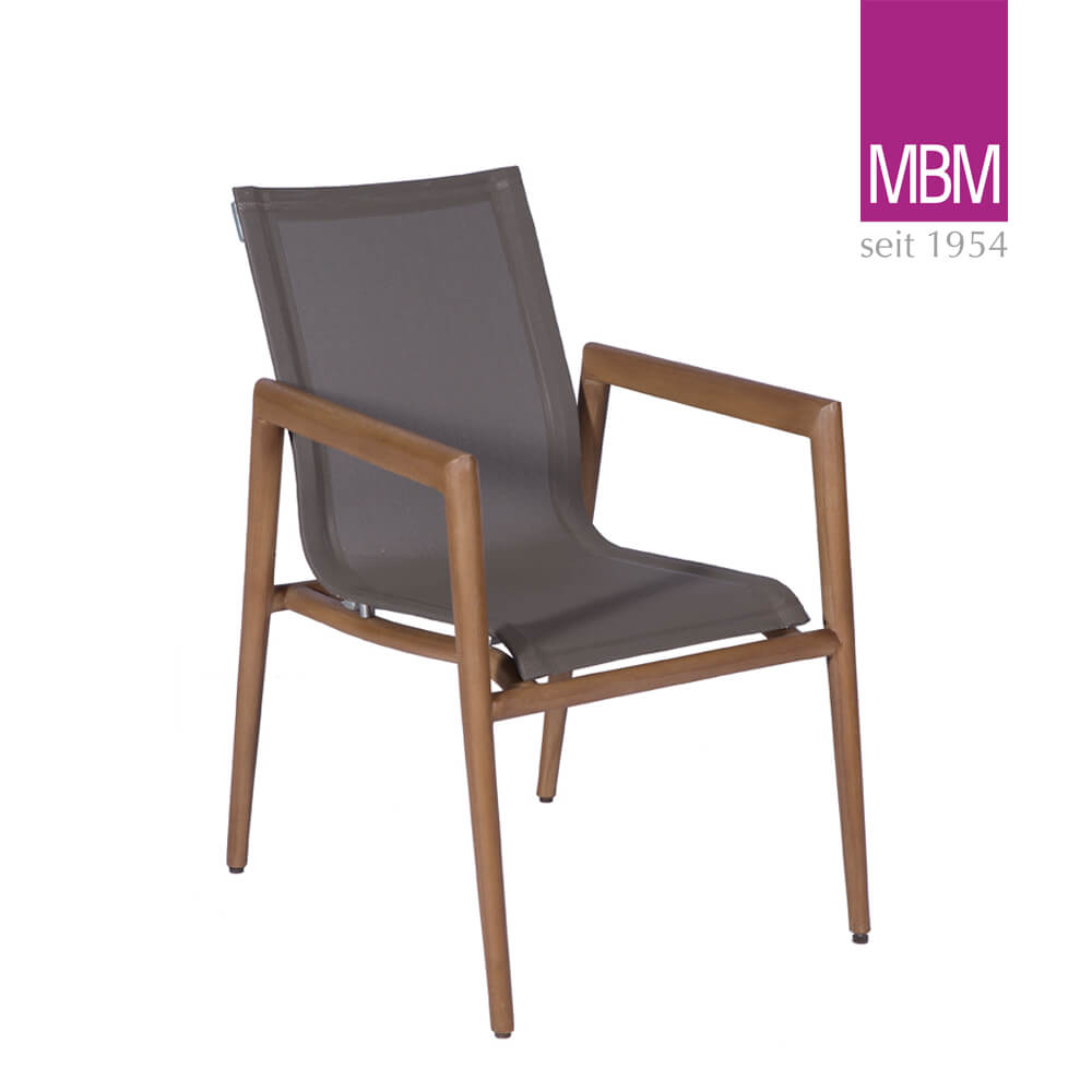 Gartenstuhl aus Resysta & Outdoorgewebe - MBM - Sessel Virginia