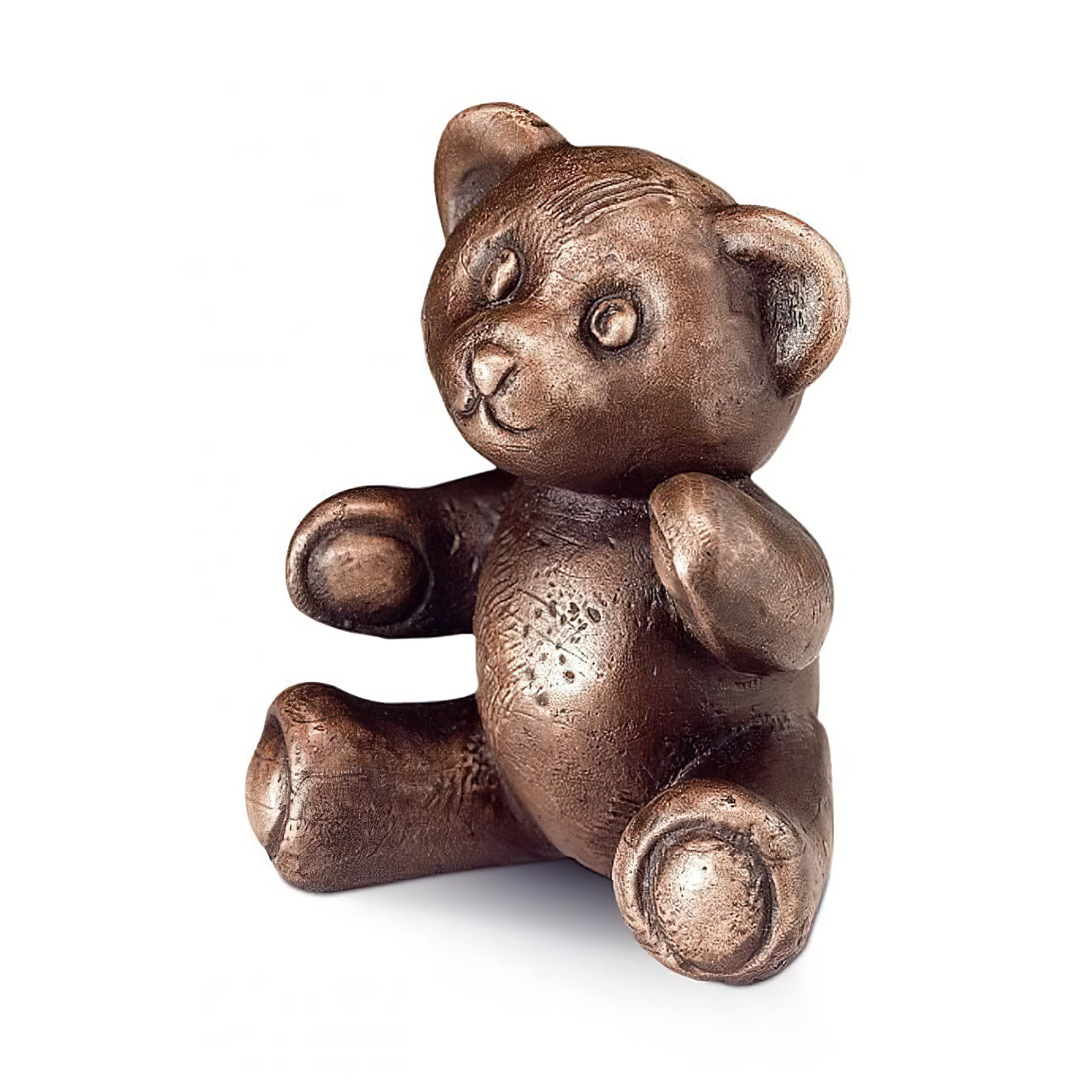 Sitzender Bronze Teddybär - variable Farbtöne - Teddybär / 14x14x10cm (HxBxT) / Bronze braun