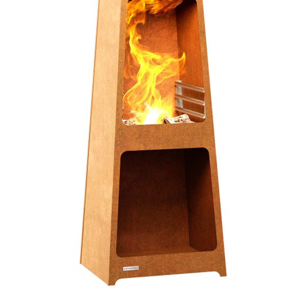 Gartenkamin aus Cortenstahl stilvolle Wärmequelle für den Außenbereich