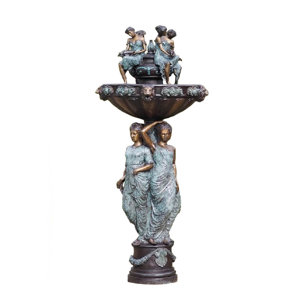 Antiker Gartenbrunnen aus Bronze mit Patina - Zerefina