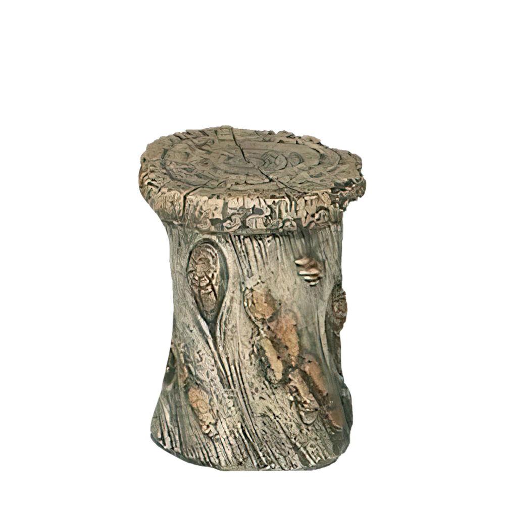 Wetterfester Sitzhocker im Baumstamm Design aus Steinguss - Vaia / Etna