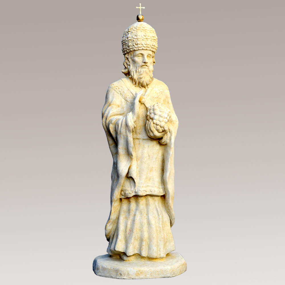 Wertvolle Stein Skulptur - Bischhof Urban I.  / Portland weiß