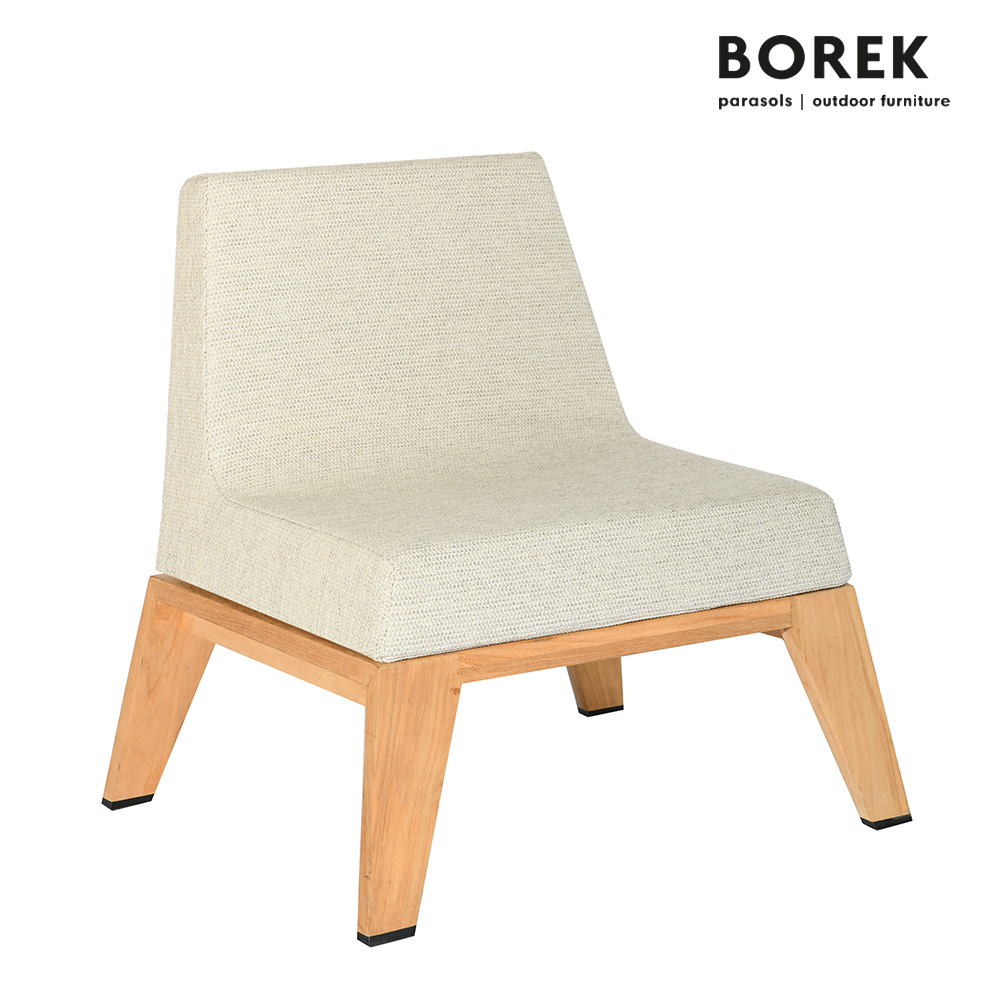 Gepolsterter Gartenstuhl aus Teakholz mit Rollen - Borek - Hybrid Stuhl