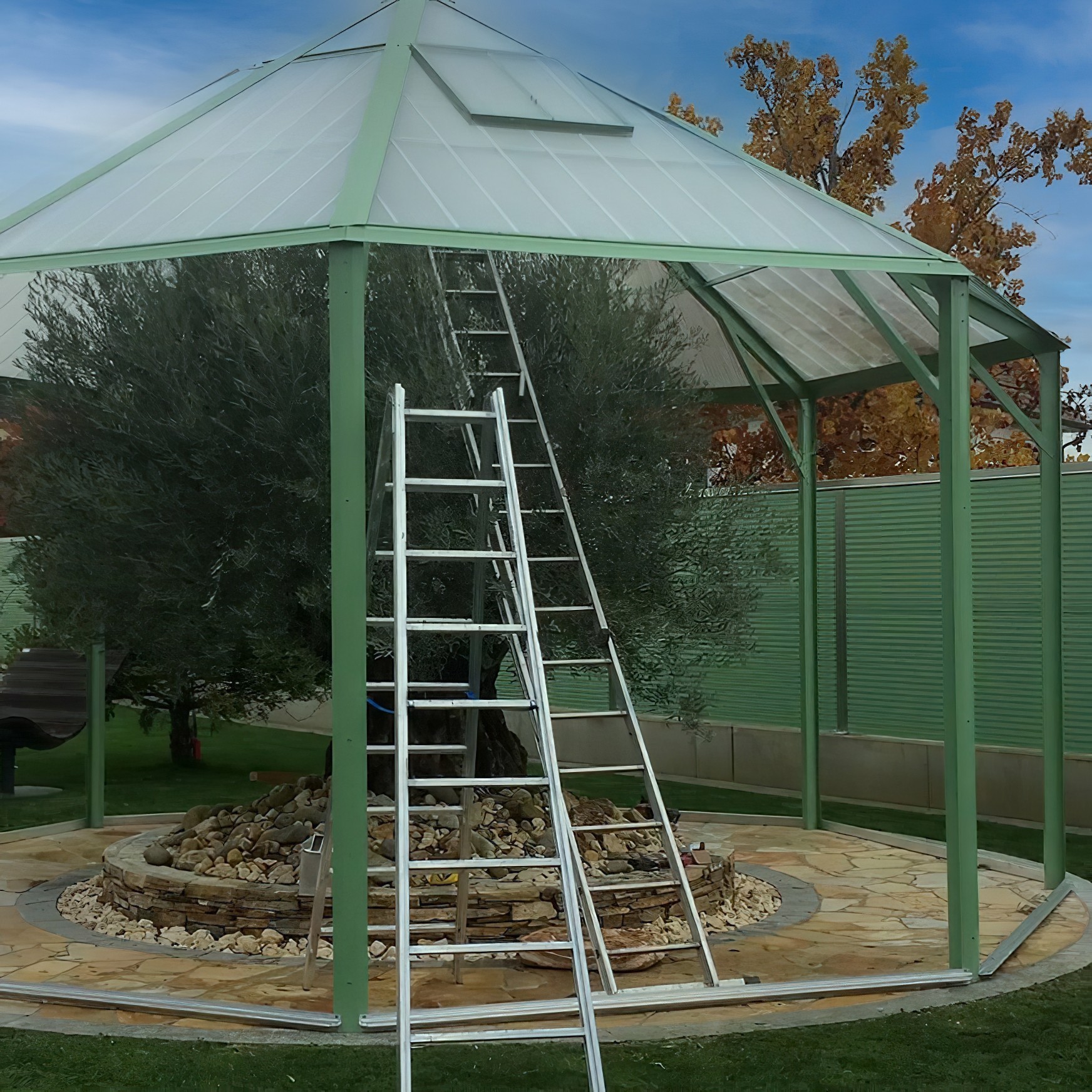 Glashaus achteckig mit demontierbaren Seitenwänden - individualisierbar - Waipahu