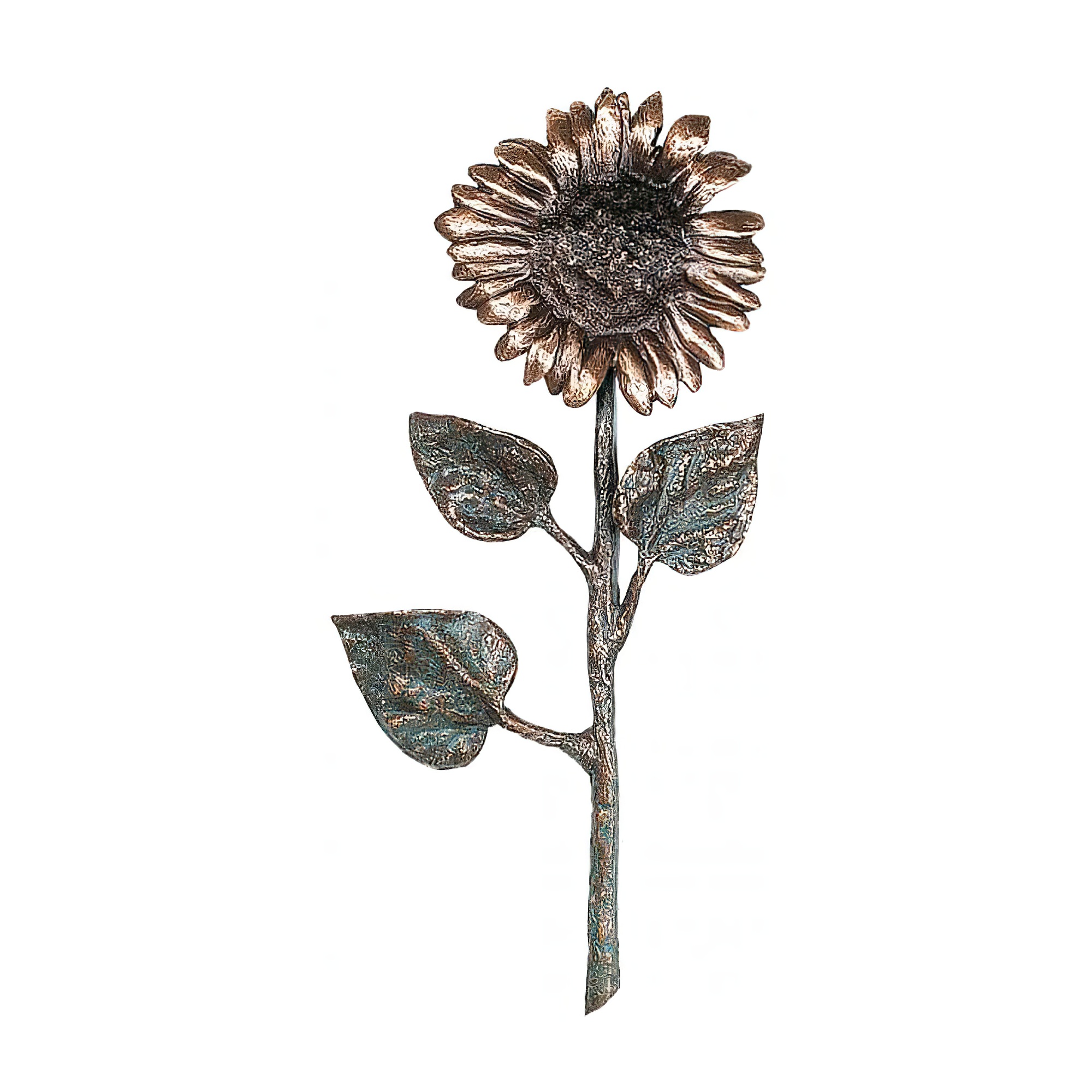 Relief Sonnenblume als Wanddeko aus Bronze - Sonnenblume / Bronze braun