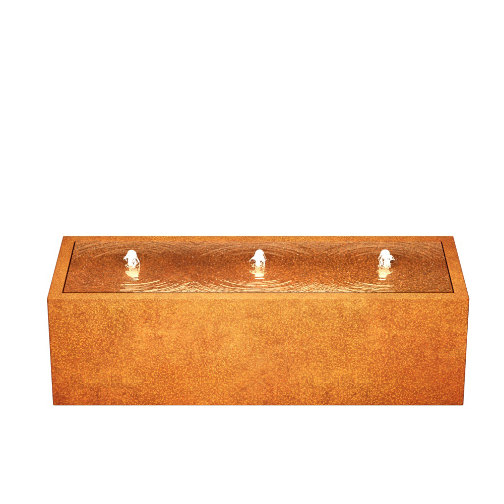 Design Brunnen aus Cortenstahl stilvolle Wasserakzente für Garten und Terrasse