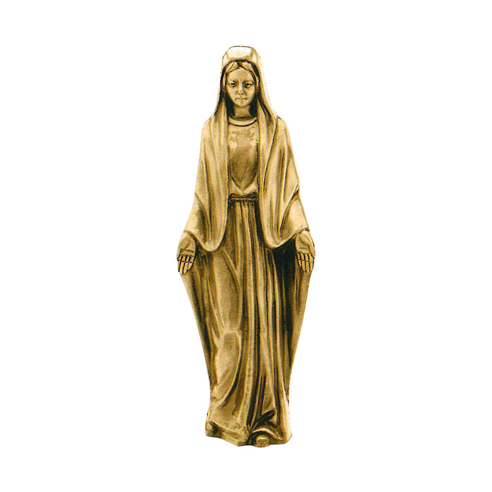Stilvolle Maria Bronzeskulptur für den Garten - stehend - Madonna Impana