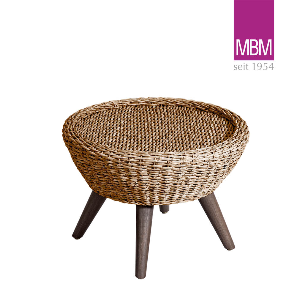 MBM Beistelltisch aus Resysta und Mirotex Twist in Natur - Beistelltisch Ocean  / ohne Auflage