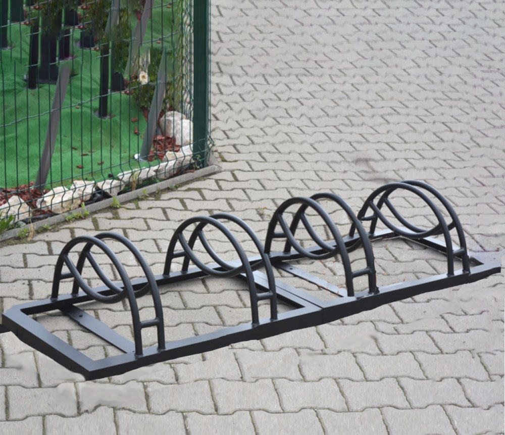 Fahrradständer Boden für vier Fahrräder aus Metall - Reynir / Grün