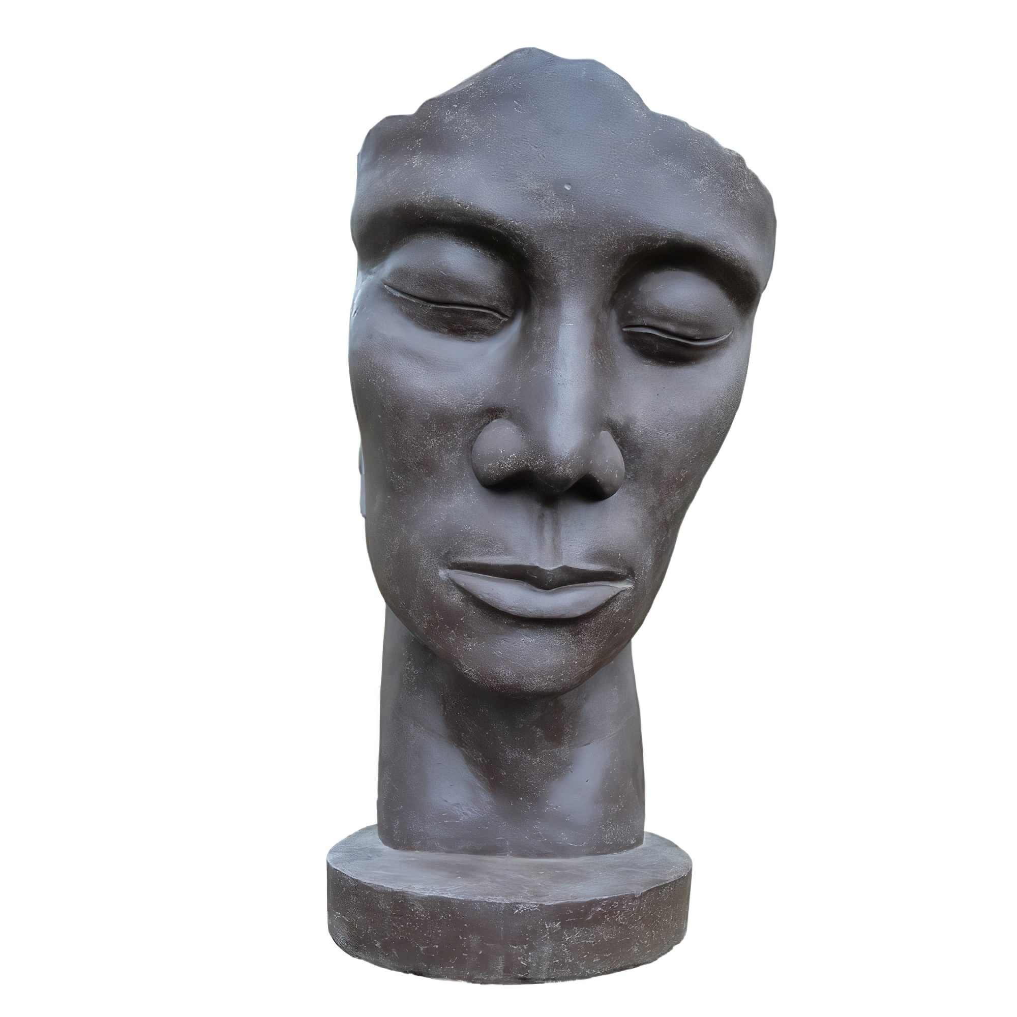 Dekorative Steinguss Büste mit geschlossenen Augen für den Garten - Deni