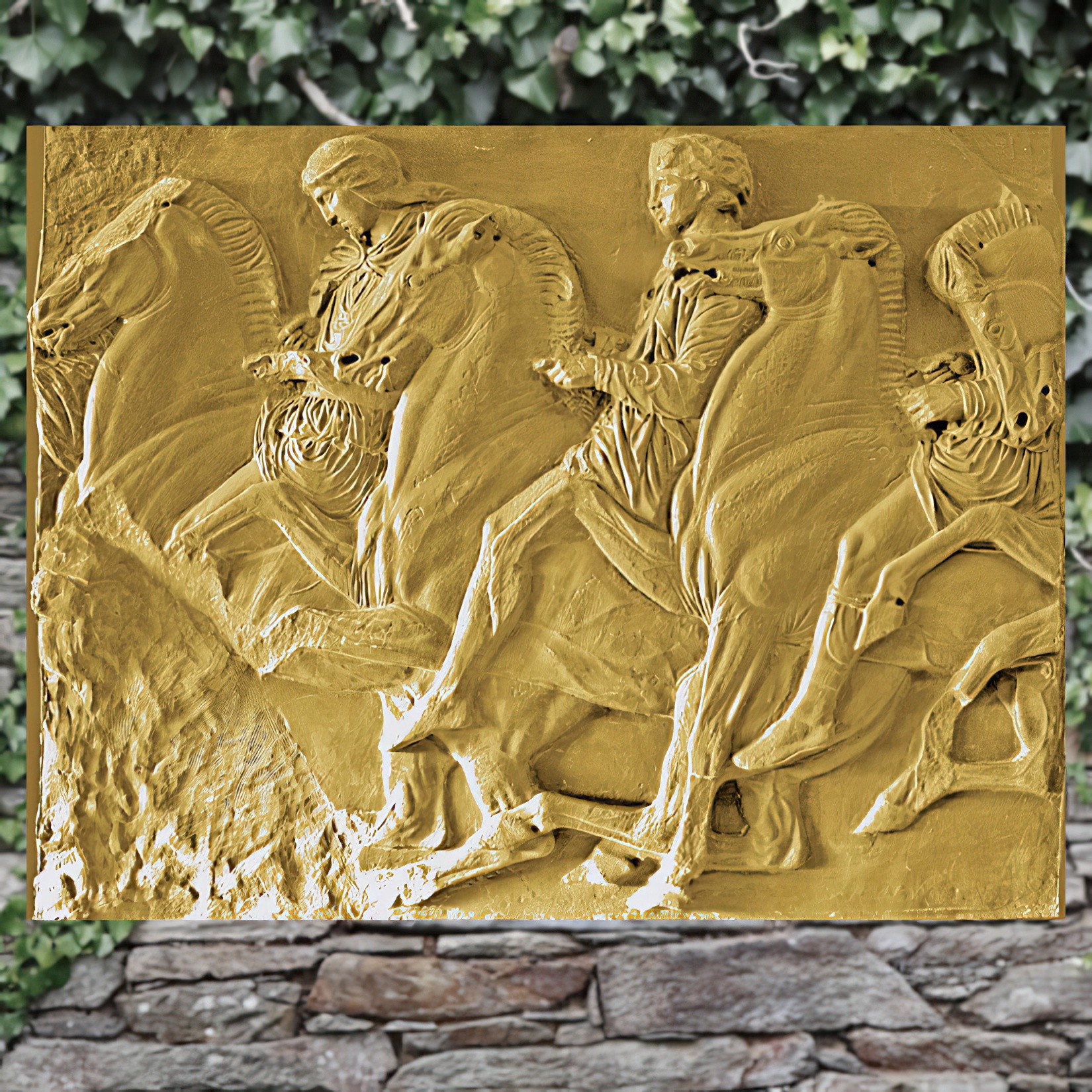 Großes Wand Relief historisch Krieger - Guerrero / Sand