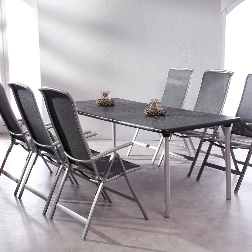 6er Gartengarnitur mit Klappstühlen & Ausziehtisch - Synabilis Möbelset