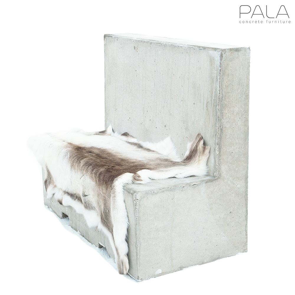 Outdoor Betonbank für Gärten, Parkanlagen und Städte - Elino / ohne Sitzfläche aus Holz