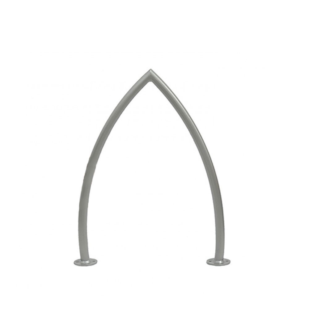 Arche métallique argentée simple pour décoration de jardin ou support de plantes grimpantes