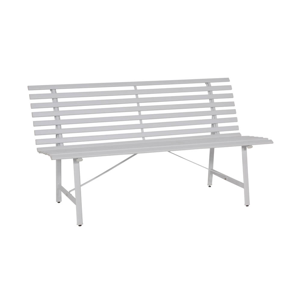 Weiße Bank aus Stahl als 3-Sitzer - klassisch - Metallbank Helera