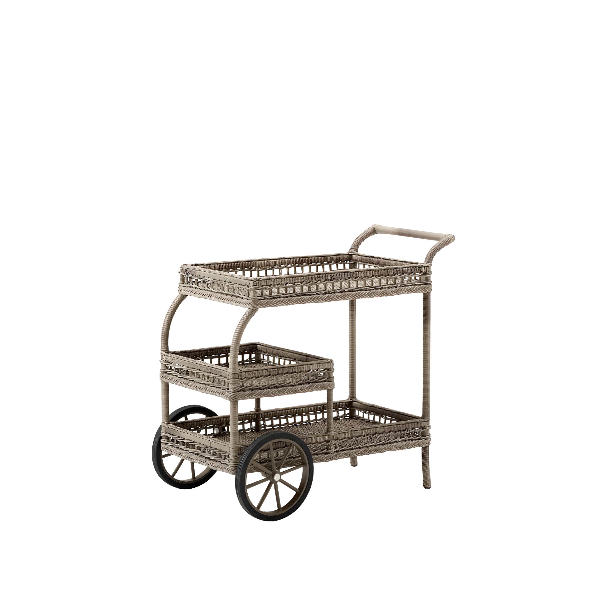 Antikgrauer Servierwagen für den Garten mit Rädern - Servierwagen Silje