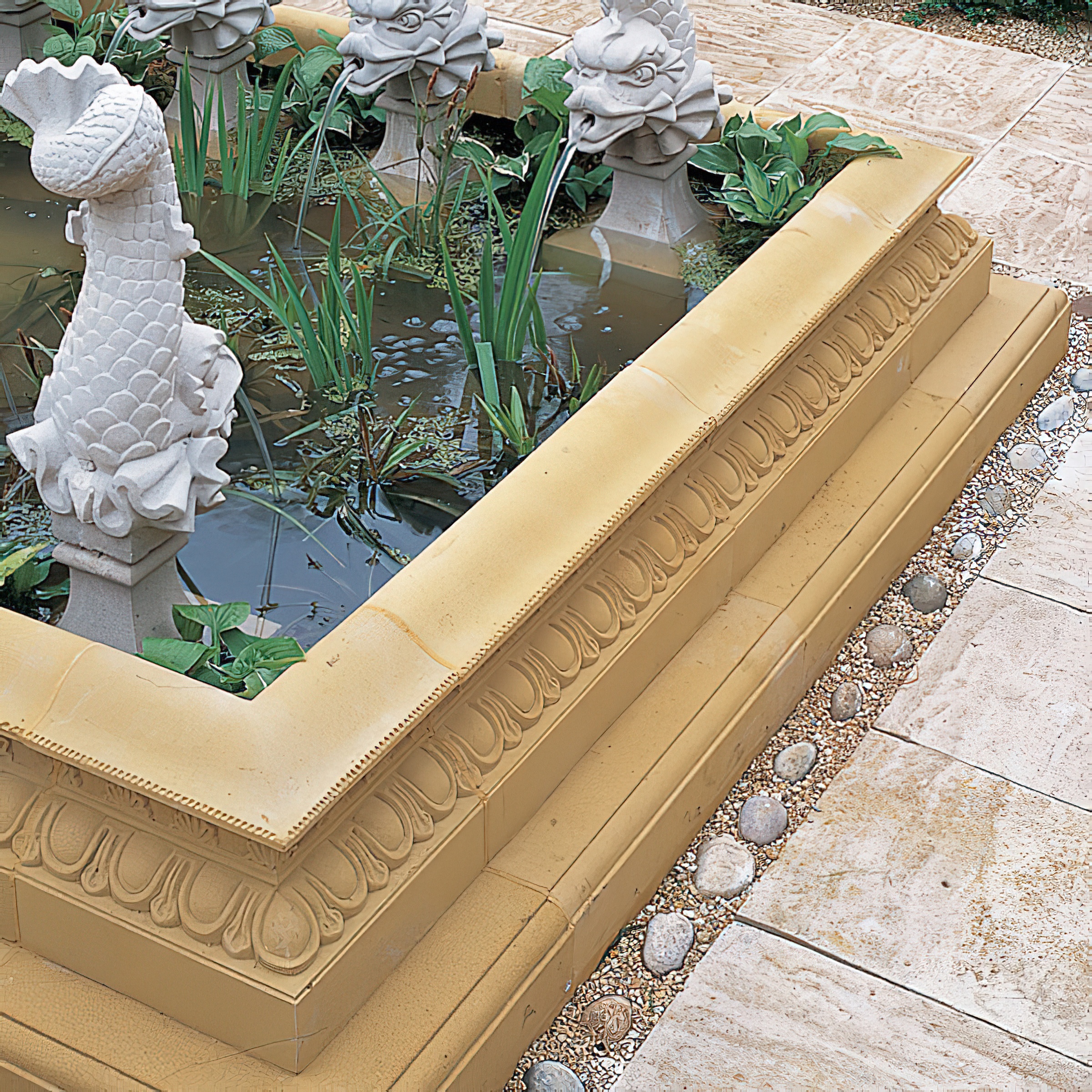 Brunneneinfassung für den Garten eckig individuell - Anguloso Fuente / Sand / 230,7x230,7cm