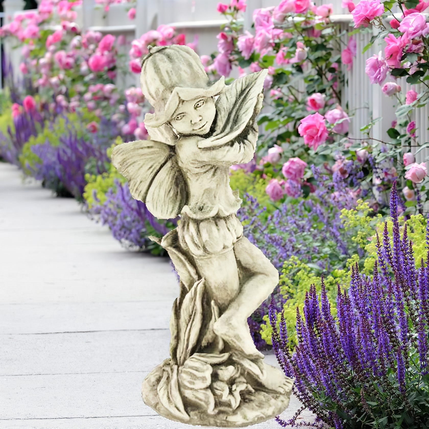 Stilvolle Deko Elfe Steinfigur - Campanula