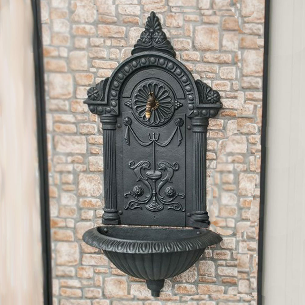 Wandbrunnen im historischen Design aus Gusseisen - Javik / Grün