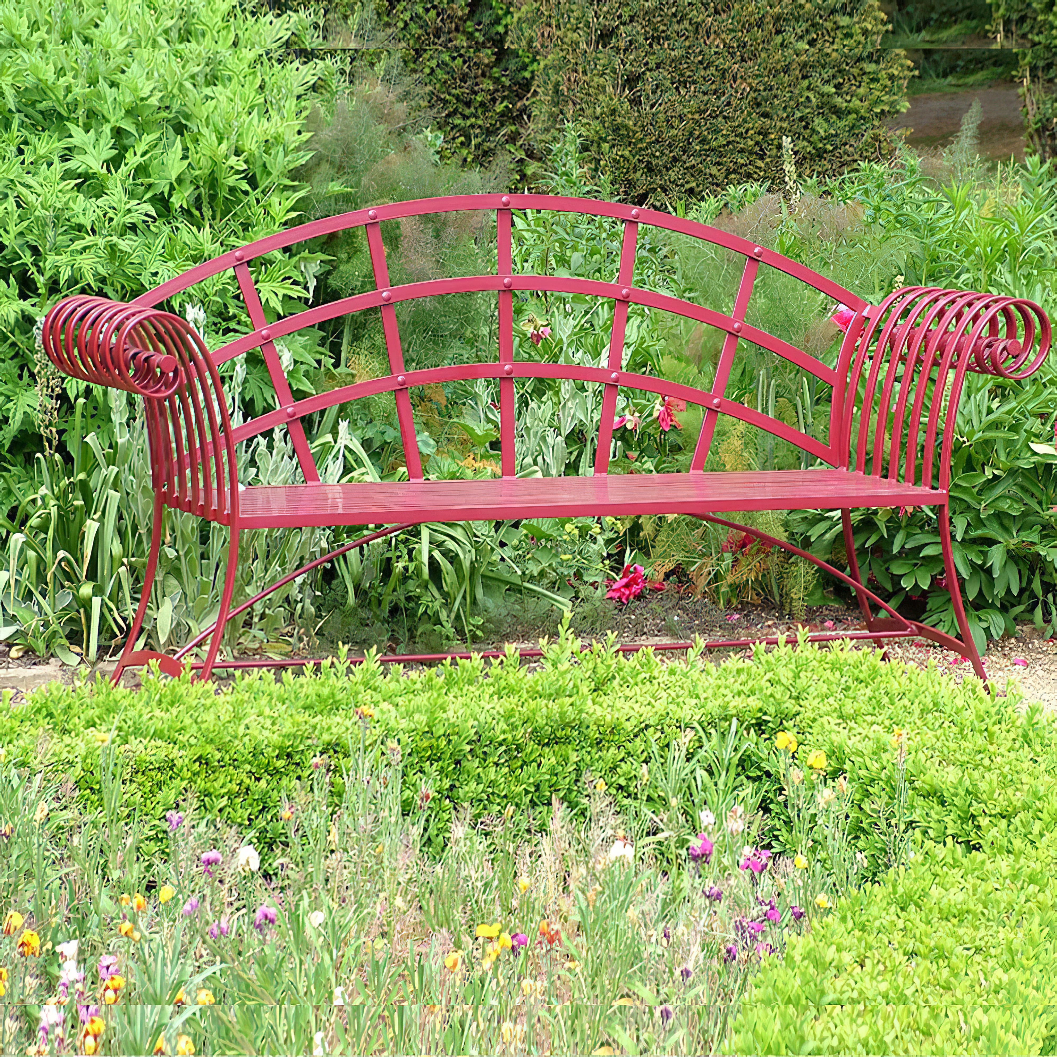 Bank 3-Sitzer aus Schmiedeeisen mit Rückenlehne - Adelard