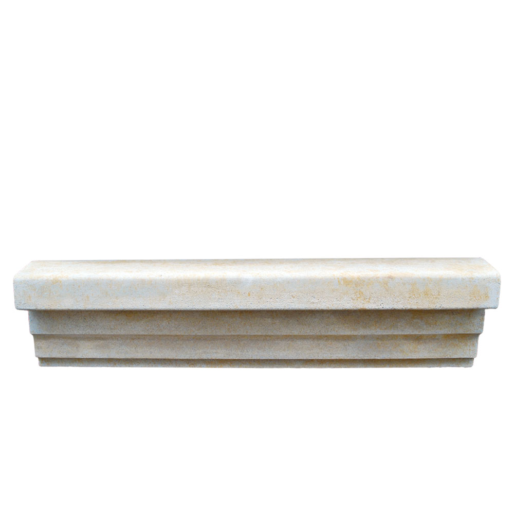Table de jardin rectangulaire moderne en pierre beige pour mobilier de jardin