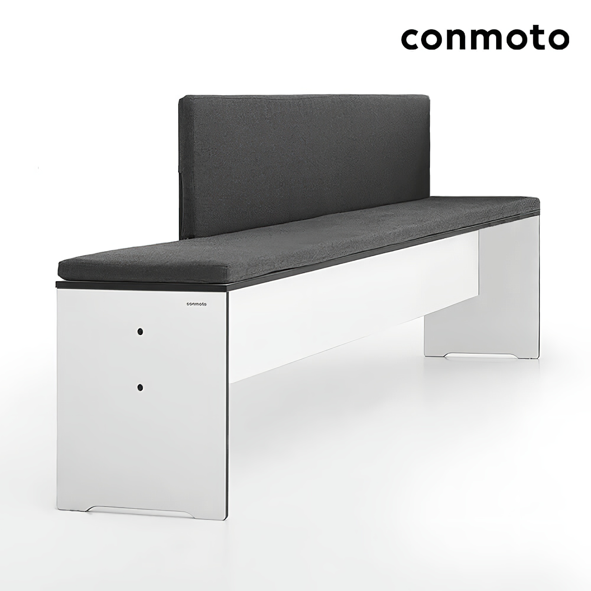 Garten Bank aus HPL mit Rückenlehne 4-Sitzer - Gartenbank Riva / Anthrazit / ohne Auflagen