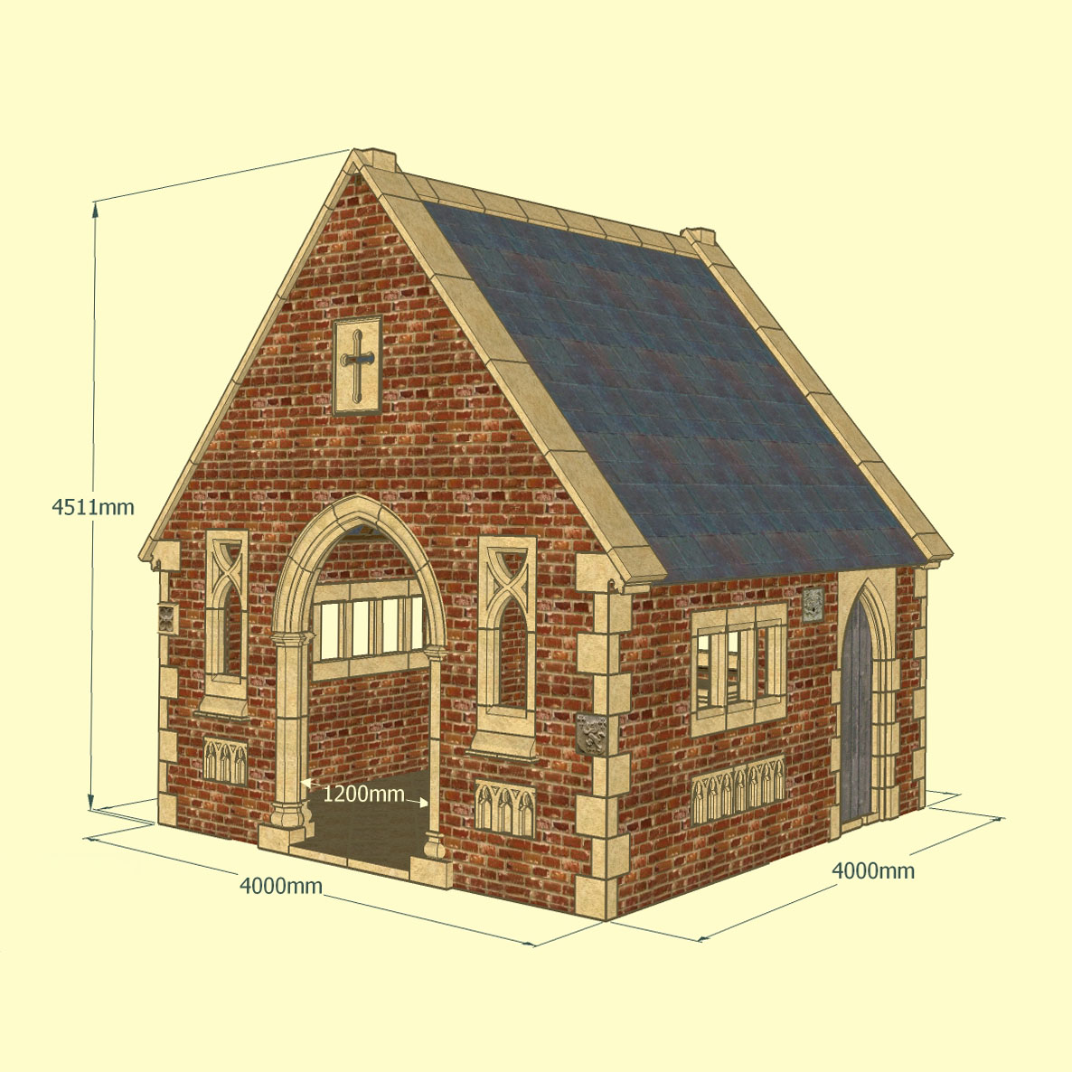 Großes Gartenhaus aus Stein im antiken Design - Exford House