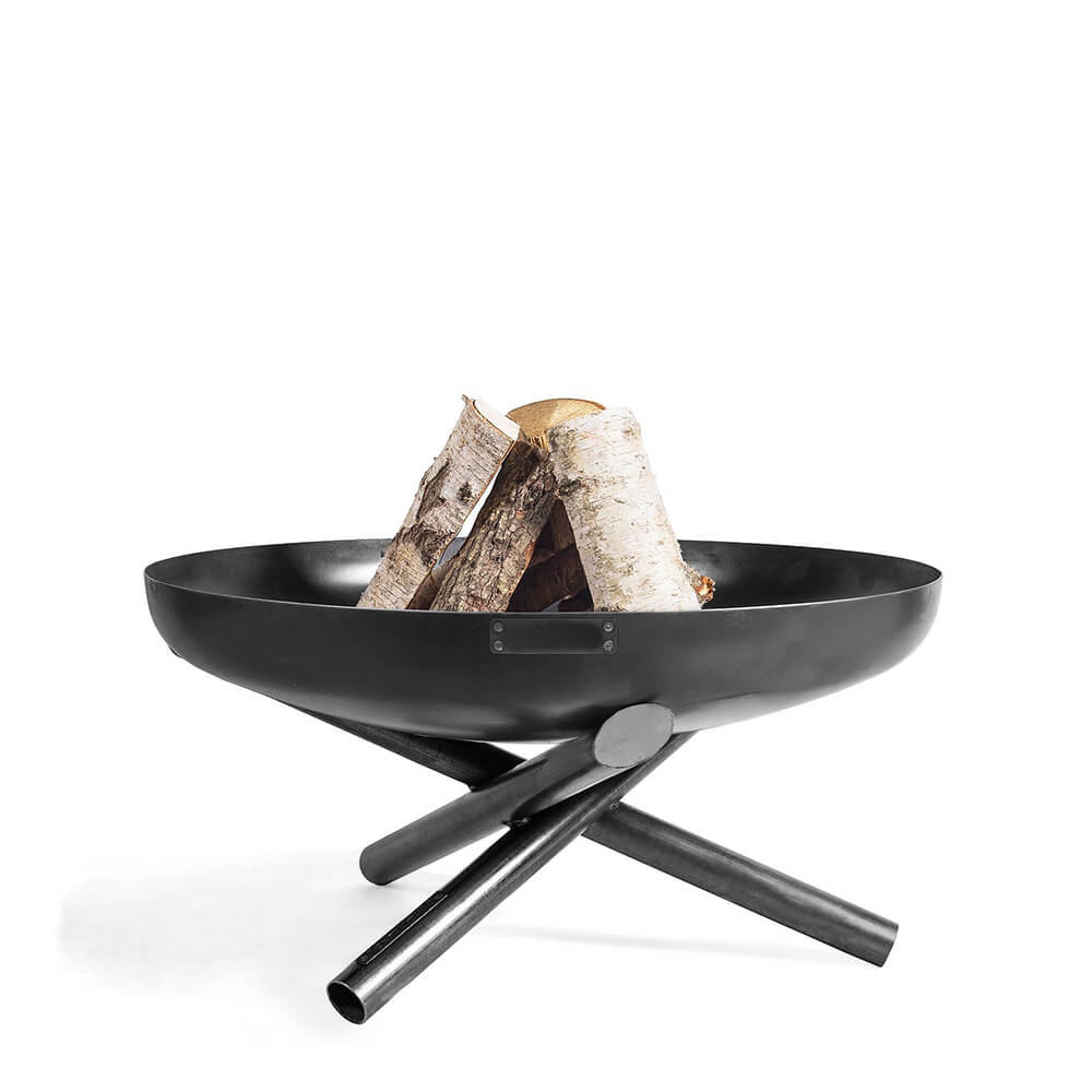 Hochwertiger Grill als Schale auf Tripod Standfuß - Stahl - Kitay Gartengrill / Edelstahl Grillrost / 60cm