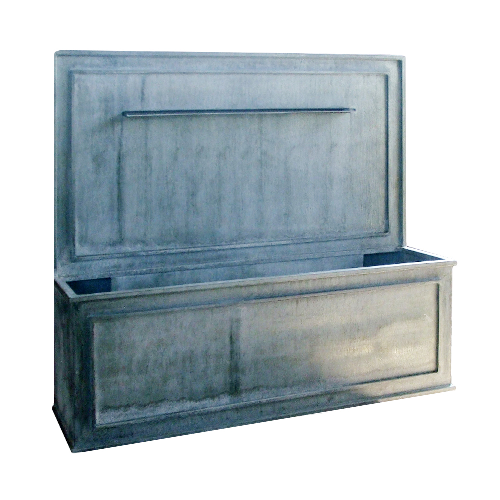 Breiter Stahl Wandbrunnen mit schmalem Auslauf - Segmentario / Stahl galvanisiert