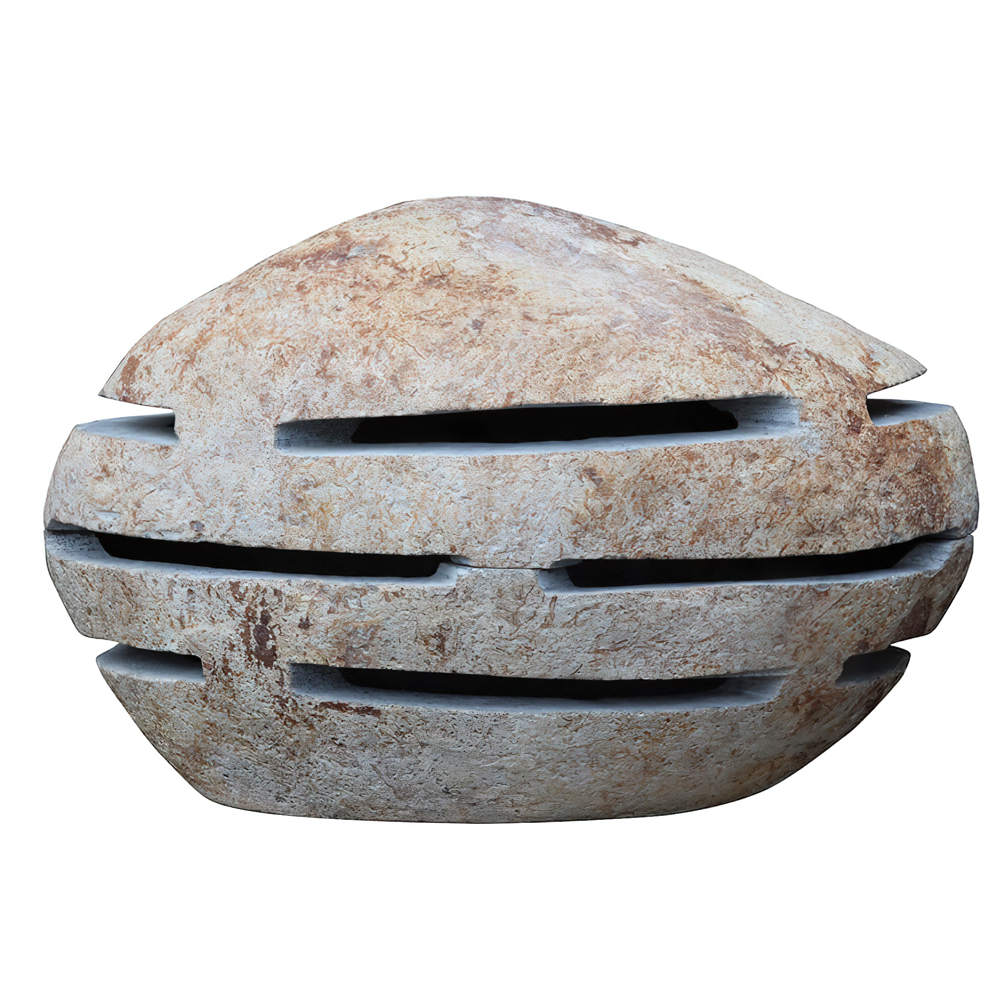 Dekorative Gartenlaterne mit Schlitzen aus Naturstein  - Otaru