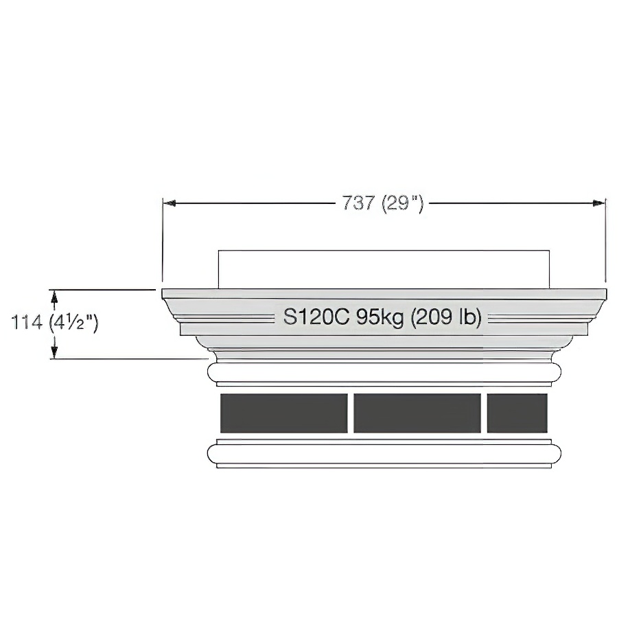 Historische Pfeilerabdeckung aus Stein / Sand