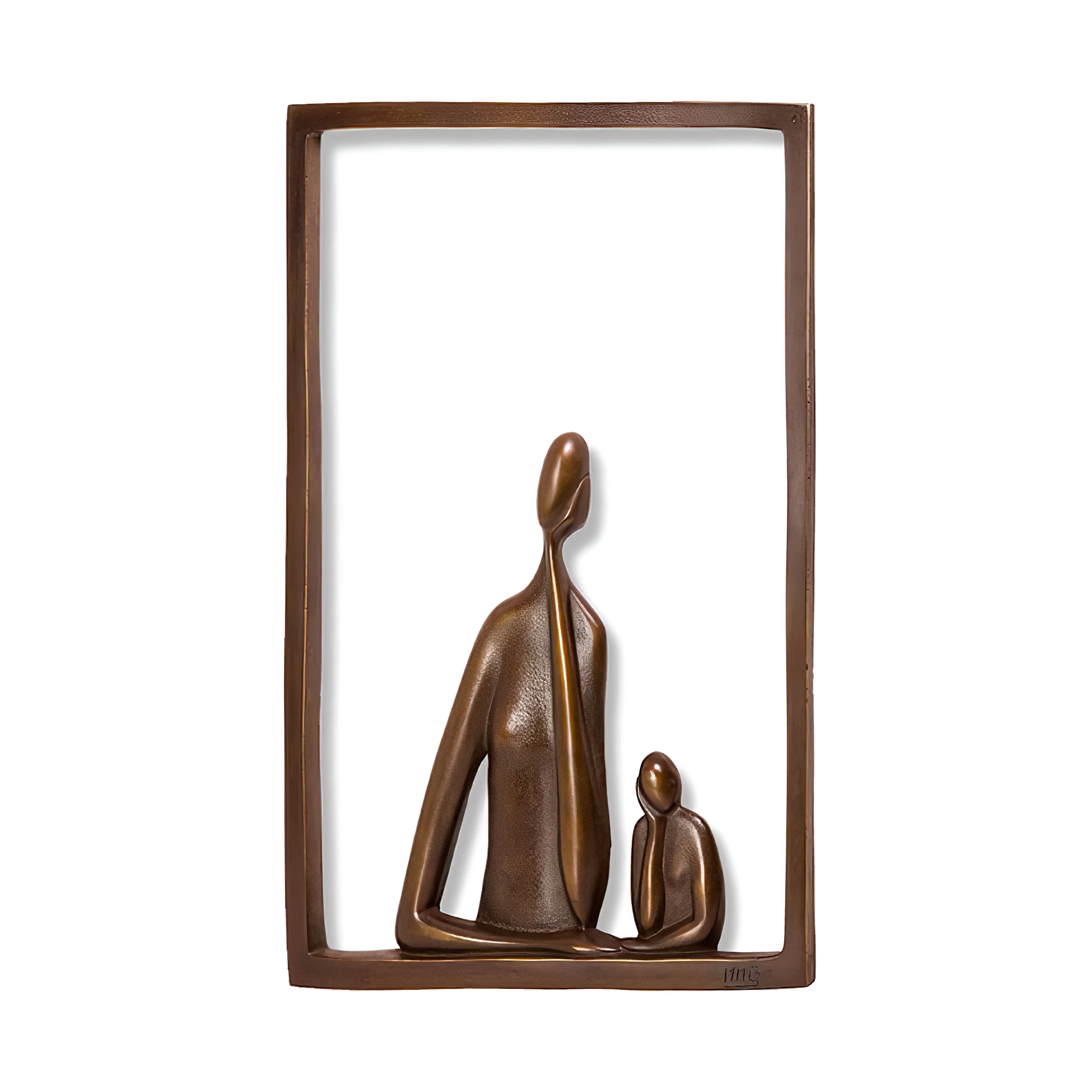 Stilvolles Bronze Wandrelief mit Bilderrahmen - Pour moi deux