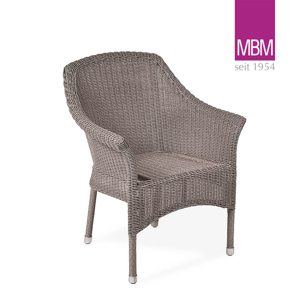 Gartensessel stapelbar - MBM - Alu & Polyrattan - modern - Sessel Balou / ohne Sitzkissen