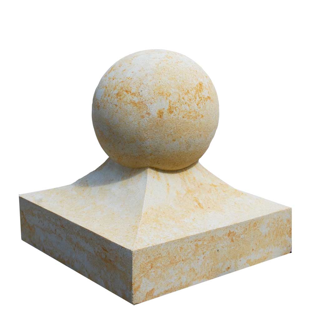 Mauer Pfeiler Verzierung mit Kugel - Chalet / Portland weiß