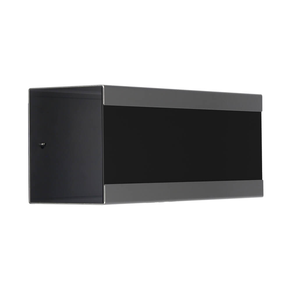 Design Zeitungsbox aus Edelstahl in schwarz - Plejade