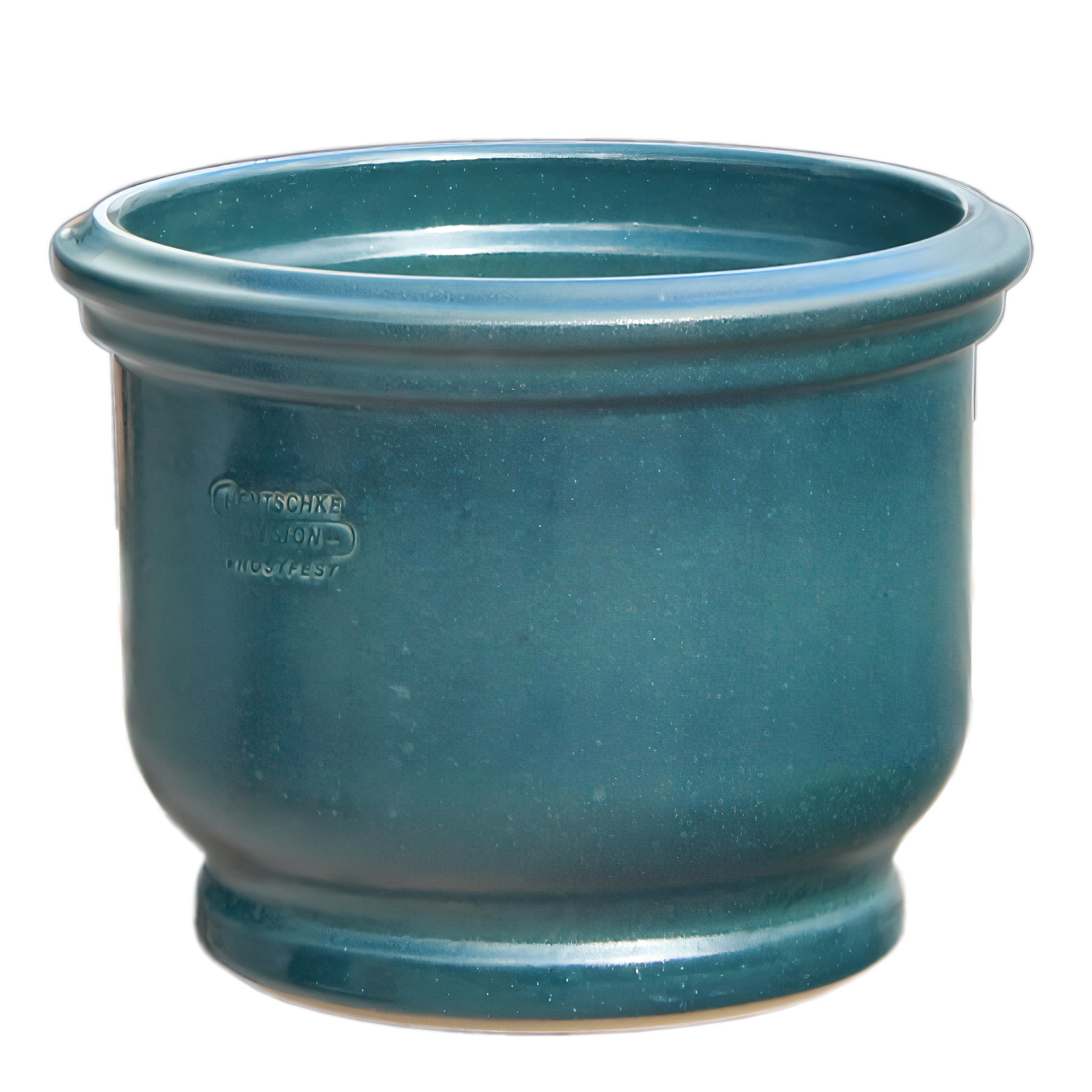 Pot rond bleu en céramique pour fleurs ou plantes de jardin