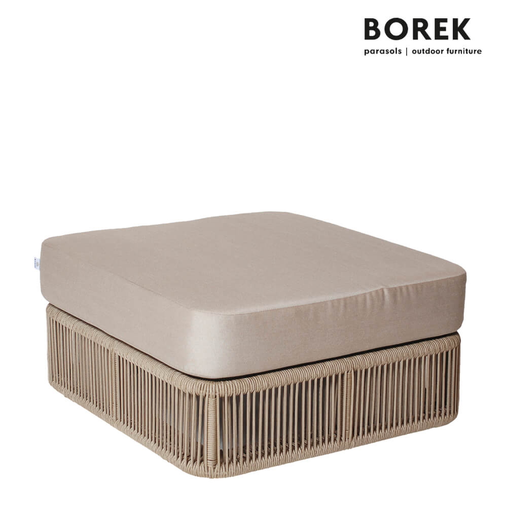 Gartenlounge Modul Hocker von Borek - Aluminium - mit Kissen - beige - Lincoln Sitzinsel