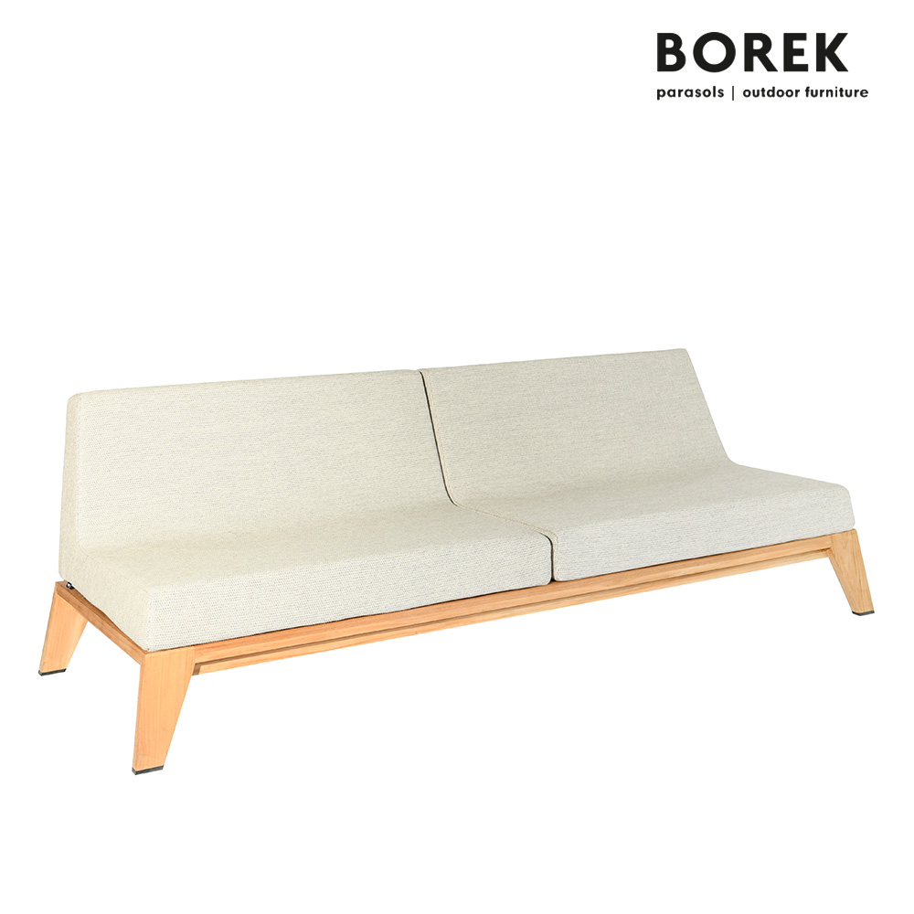 Großes rollbares Borek Loungesofa mit Kissen für Garten und Terrasse - Hybrid Loungesofa